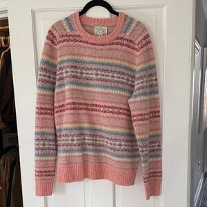 J. Crew Multicolor Striped Crew Neck Sweater